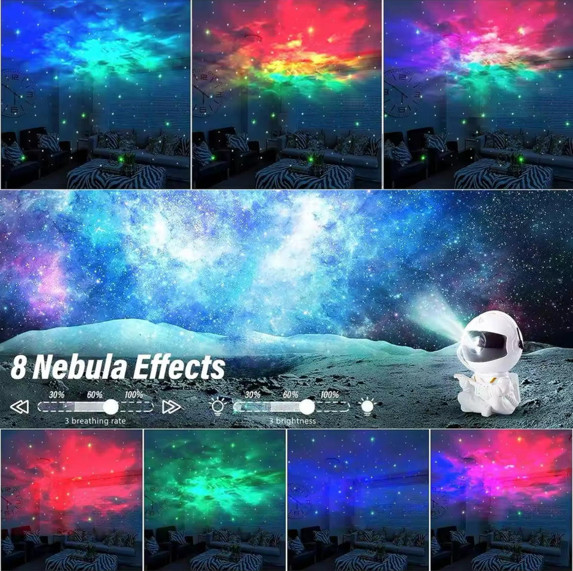 Galaxy Star Projector Night Light Astronaut